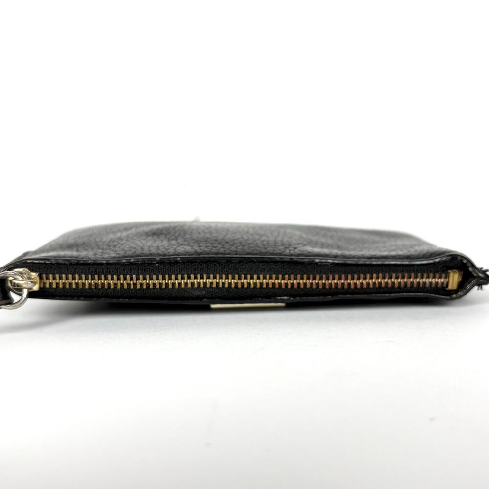Kate Spade New York Highland Place Bee Wristlet Black Pebbled Leather Gold Zip - Picture 10 of 13
